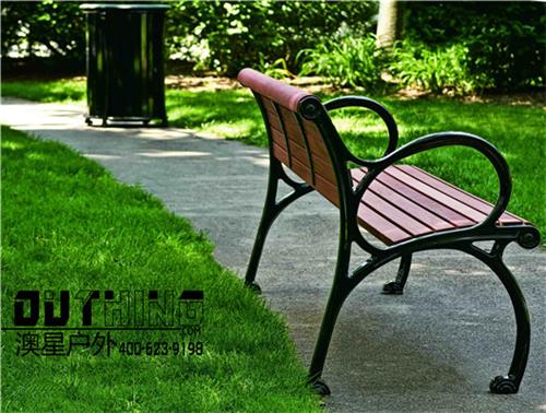 xx户外公园椅 压铸铸铁户外山樟木休闲坐凳 室外公共场所家具