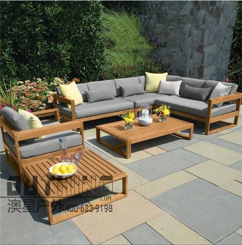 厂家直销进口菠萝格印茄全实木户外沙发组合酒店户外家具套装沙发1128