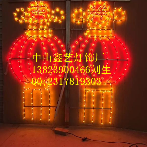 路灯杆中国结灯-公园装饰灯笼灯-过街灯效果图