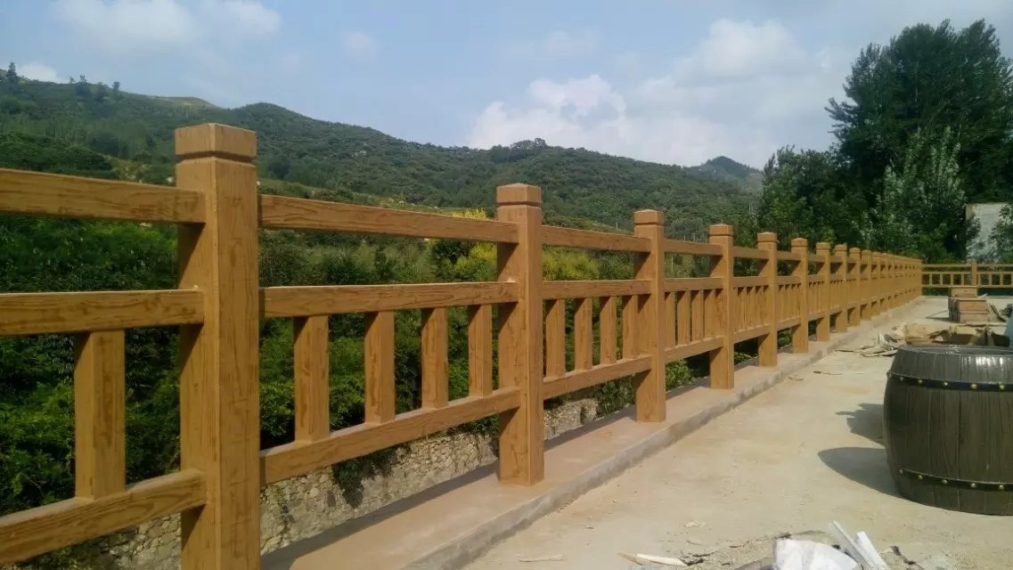 中山水利河道，水泥仿木欄桿、河道仿木欄桿、園林安全護欄原始圖片2