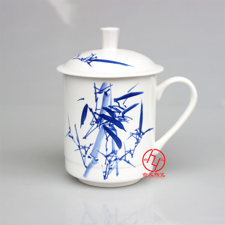 景德鎮(zhèn)青花瓷茶杯印logo