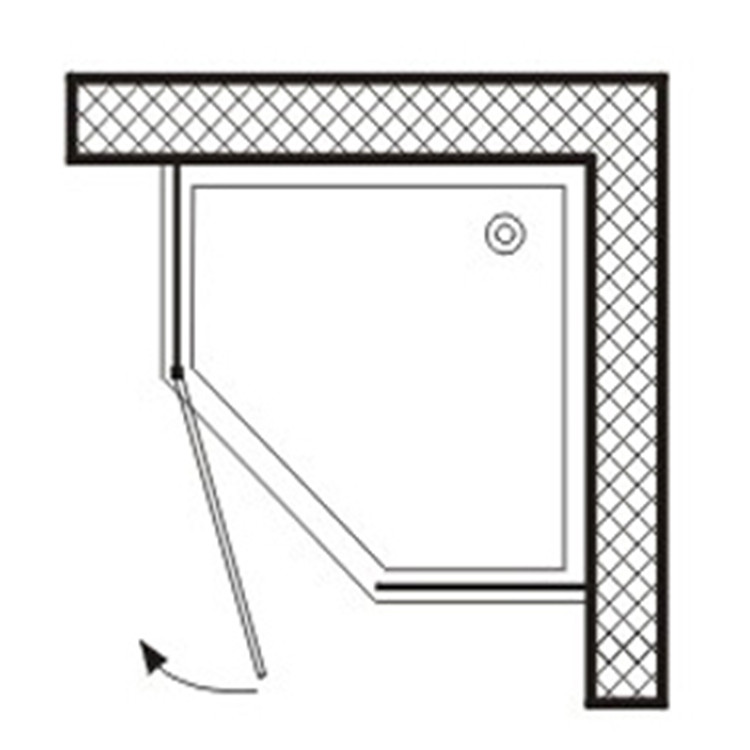  廠家直銷淋浴房批發(fā) kf標(biāo)定制鉆石型玻璃隔斷平開(kāi)門(mén)原始圖片3