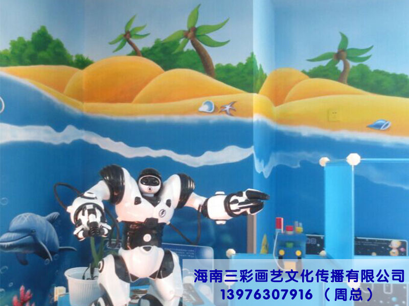 海南墙绘找海南三彩画艺文化传播省心省力：三亚酒店壁画