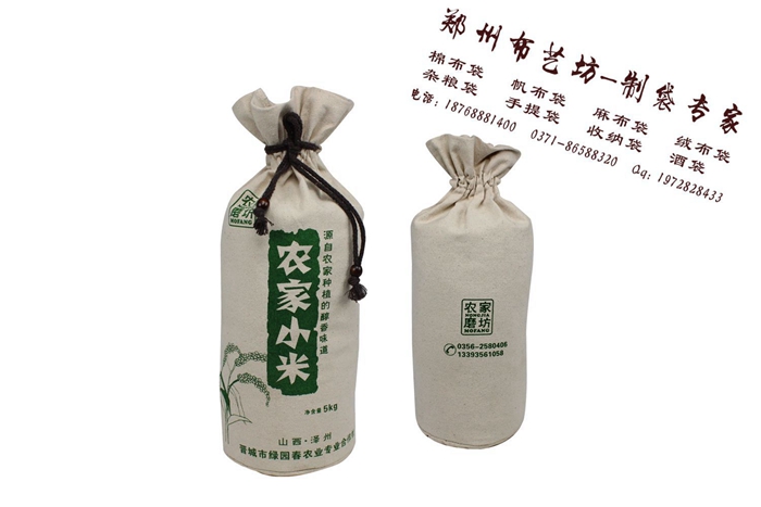 棉布大米袋哪里定制 10斤環(huán)保麻布大米袋價格原始圖片2