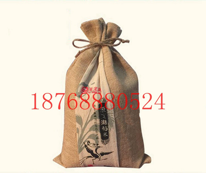 張掖麻布面粉袋定做 束口環(huán)保棉布面粉袋訂制