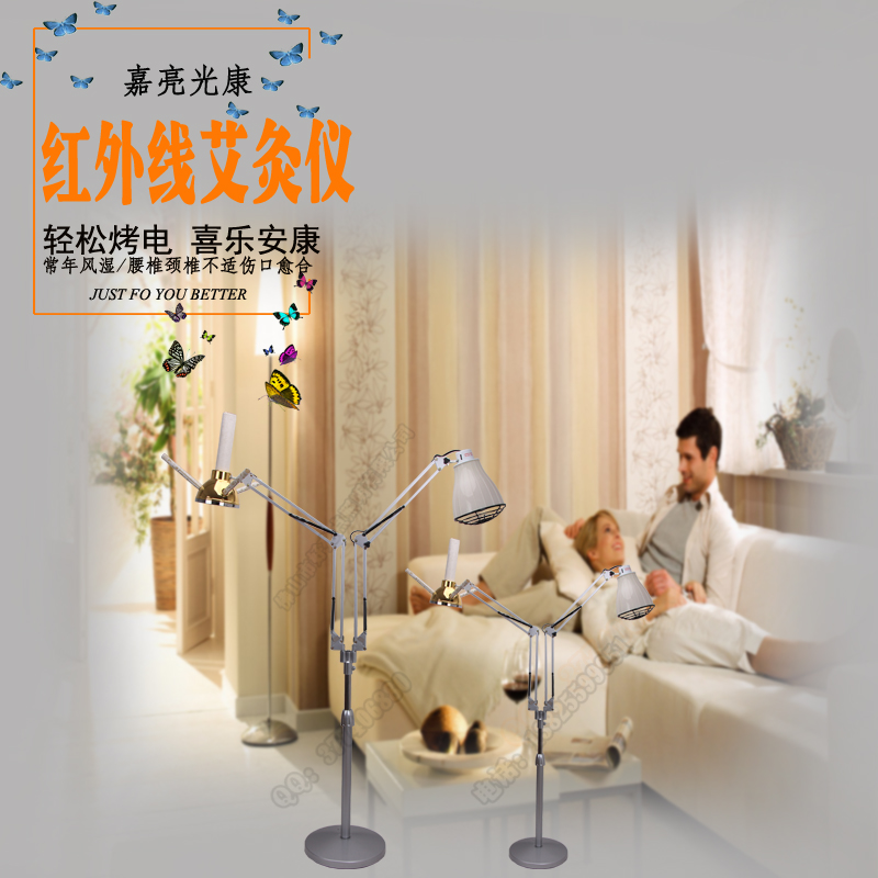 新款雙頭金色款熏艾灸儀器+紅外線懸灸儀立式溫灸器美容院艾灸盒原始圖片3