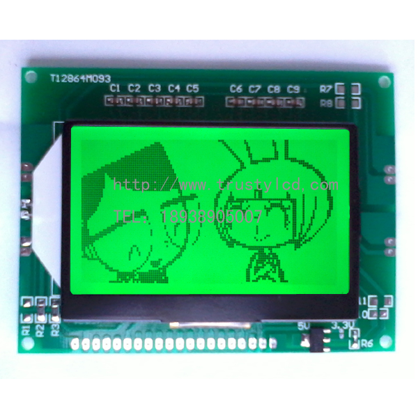 考勤機專用單色LCD液晶顯示模組12864圖形點陣