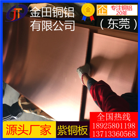 C1100紫铜板 广西T2紫铜板 磷脱氧铜板TP2紫铜板 中厚紫铜板加工切割