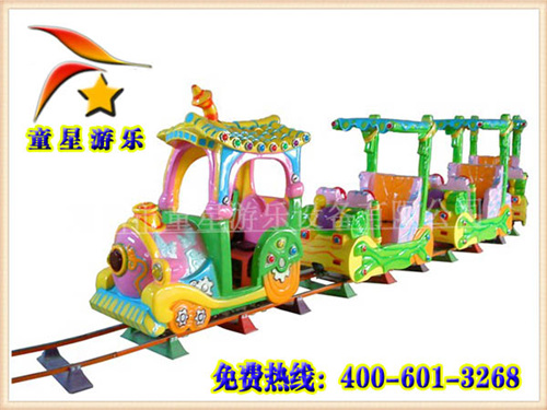 童星游樂軌道式的小火車廣場新型游樂設備