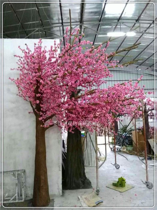 仿真桃树大 白色 室内微景观 仿真桃树 假苹果花树树干 大树 生产厂家 