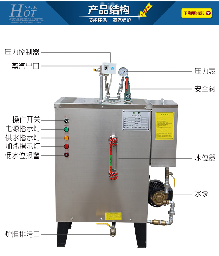 旭恩48KW電加熱蒸汽鍋爐工業(yè)小型豆腐全自動(dòng)電熱鍋爐原始圖片3