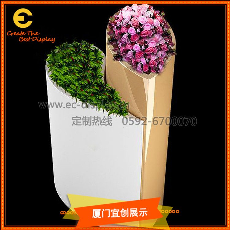 萬達開業心型玻璃鋼花盆 商場花缸花盆 制作 廈門玻璃鋼廠家原始圖片2