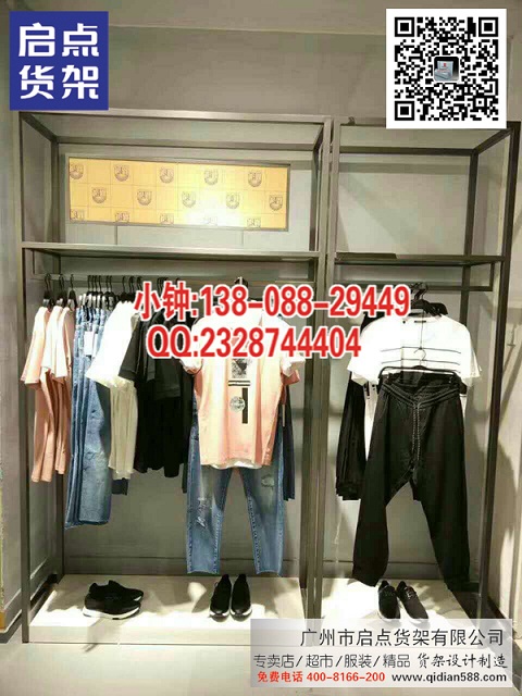 KM是美学意识来源于品牌理念,KM男装货架,卡门服装货架,太平鸟服装货架原始图片3