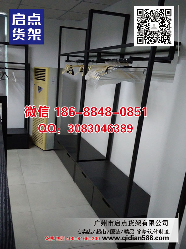 廣西KM男裝貨架定制價格,定制服裝貨架廠家,啟點貨架公司原始圖片2