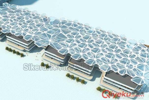 通道連廊透明膜建筑 景區(qū)連廊鋼膜結構 膜結構廠家 膜結構設計 膜結構