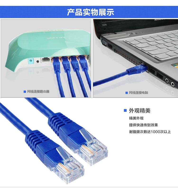 源頭工廠全國供應超五類成品網線網絡跳線0.58無氧銅非屏蔽網線原始圖片2