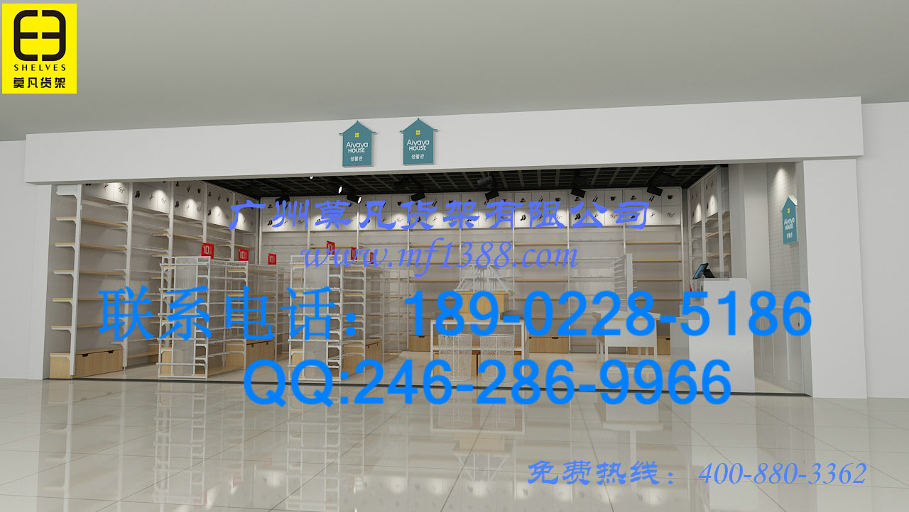 DM品牌女裝貨架，KM服裝貨架，名創優品貨架，名創貨架，三福貨架，熱風貨架原始圖片3