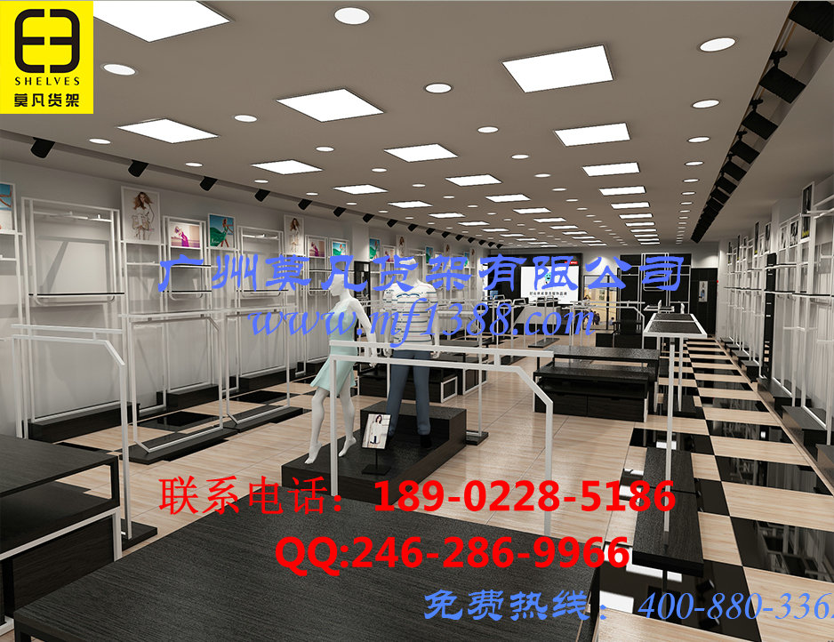 莫凡貨架，三福貨架，熱風(fēng)貨架，手機(jī)配件貨架，浩酷貨架，文具店貨架，童裝貨架原始圖片3