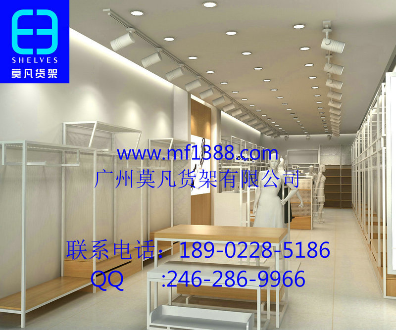 母嬰店貨架，名創(chuàng)貨架，名創(chuàng)優(yōu)品貨架，DM女裝貨架，KM服裝貨架，創(chuàng)意家具貨架原始圖片3