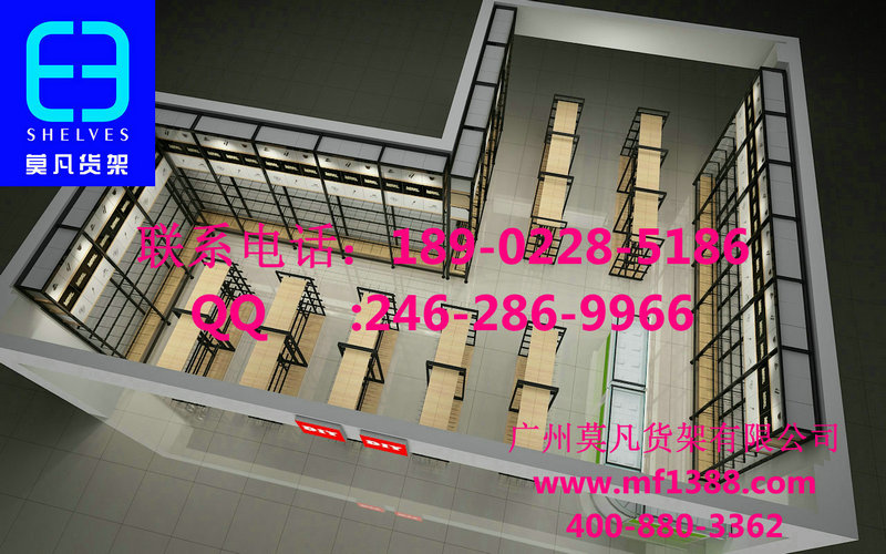 名創貨架，訂做貨架，三福貨架，伶俐飾品店貨架，KM服裝貨架，書店貨架，文具店貨架原始圖片2