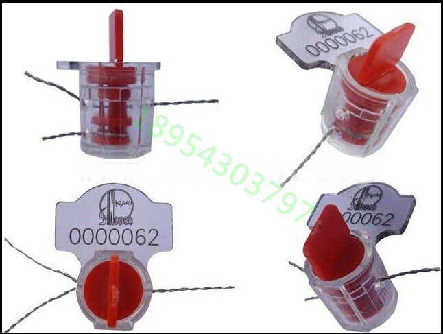 供应一次性序号编号对插钢丝封条塑料铅封集装箱封签锁施封锁物流防盗