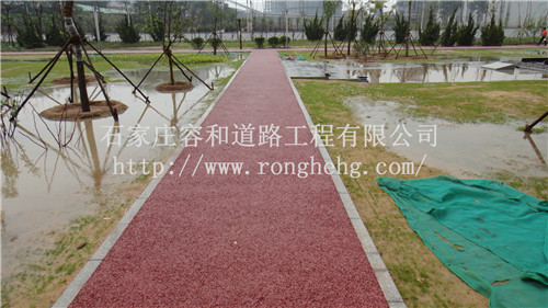 石家莊彩色透水地坪 小區透水混凝土地坪施工
