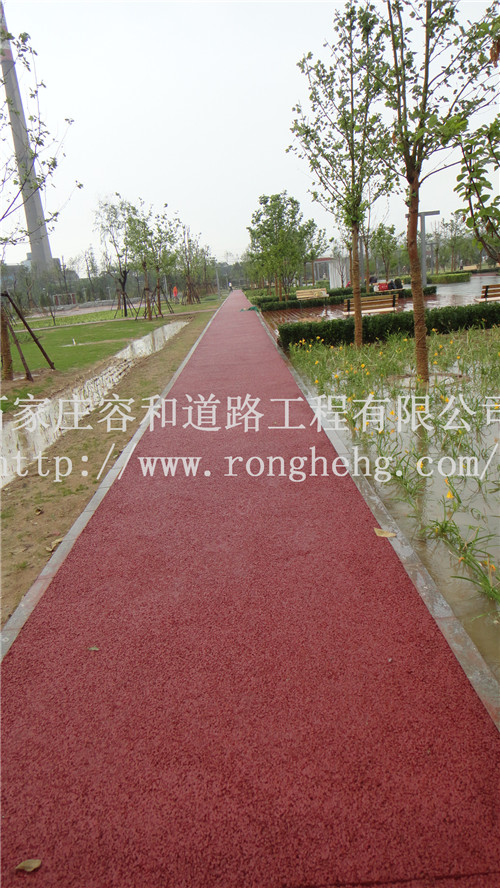 石家莊公園彩色地坪施工 景觀路MMA彩色防滑路面施工原始圖片2