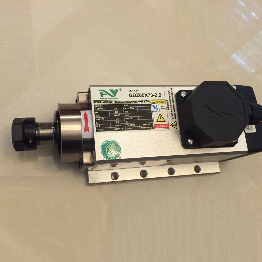 進口主軸1.5KW飛邊風冷主軸24000RPM/ER11/220V木工主軸