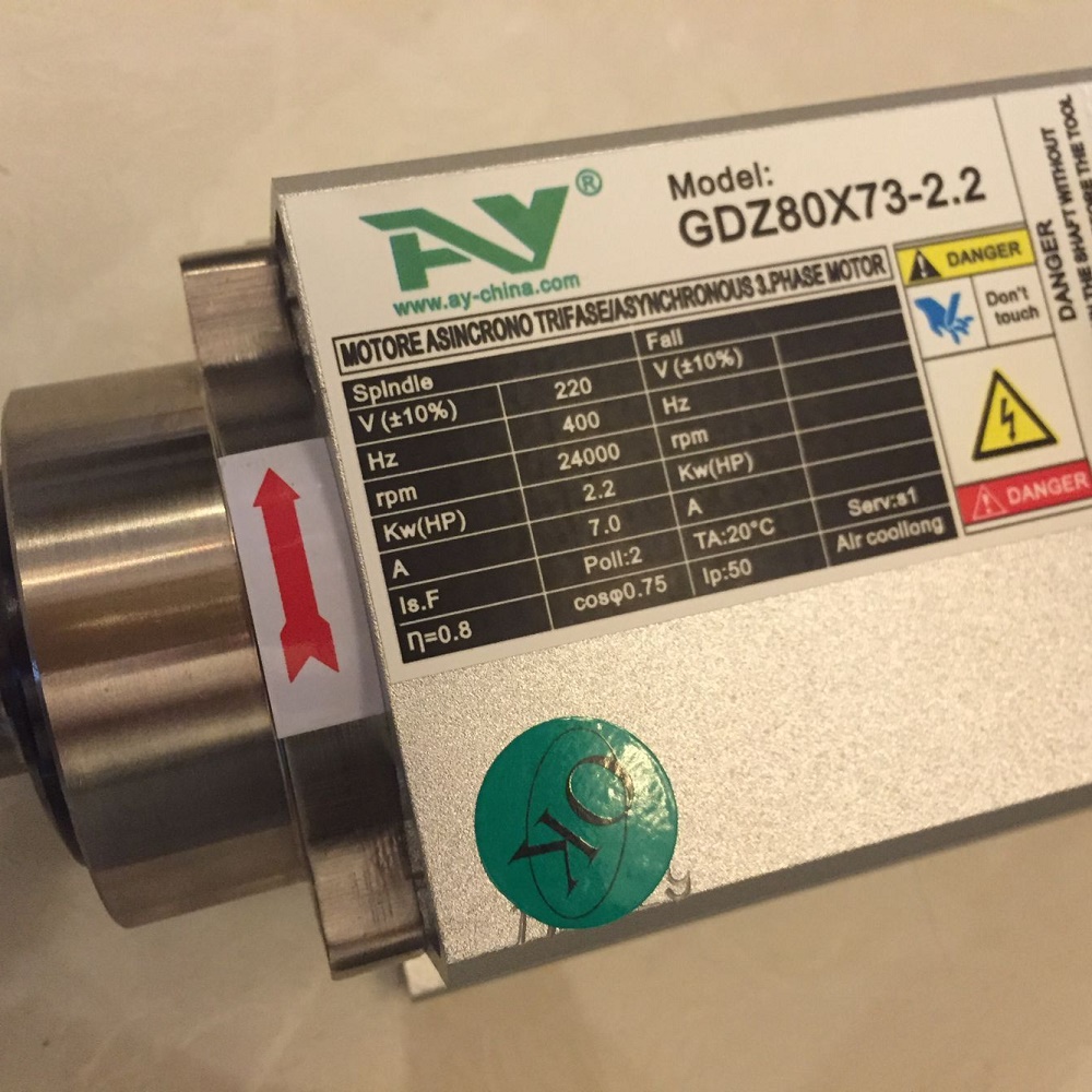 進口主軸2.2KW飛邊風冷主軸24000RPM/ER20/220V木工主軸原始圖片2