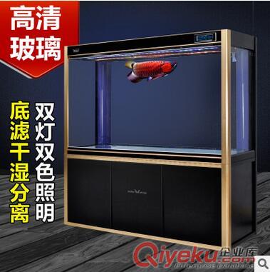 YEE大型水族箱中型玻璃生態(tài)龍魚缸底過濾下過濾大魚缸