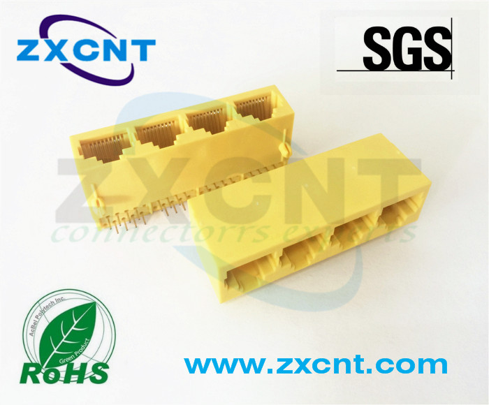 朱訊電子供應(yīng)RJ45無變壓器網(wǎng)口連接器，單口多口立式插座原始圖片2