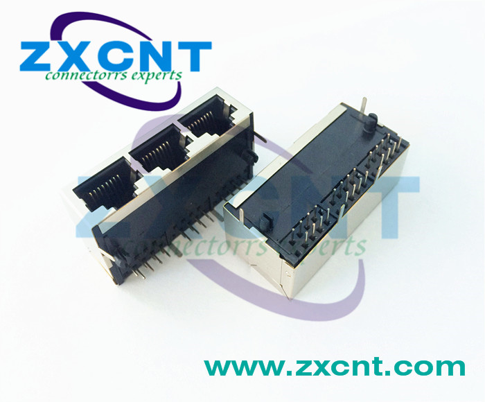 RJ45全塑1X2 1X4 1X1帶燈無變壓器網口，插座模塊朱訊電子供應
