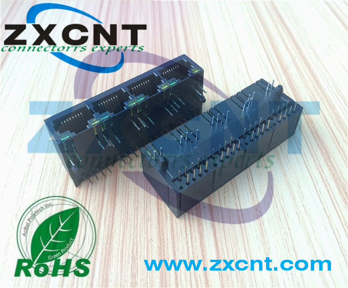 RJ45全塑1X2 1X4 1X1帶燈無變壓器網口，插座模塊朱訊電子供應原始圖片2