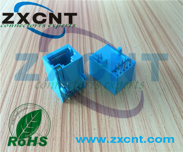 多口2X1 2X2 2X4帶燈RJ45雙層水晶頭網(wǎng)口插座，交換機(jī)專用連接器