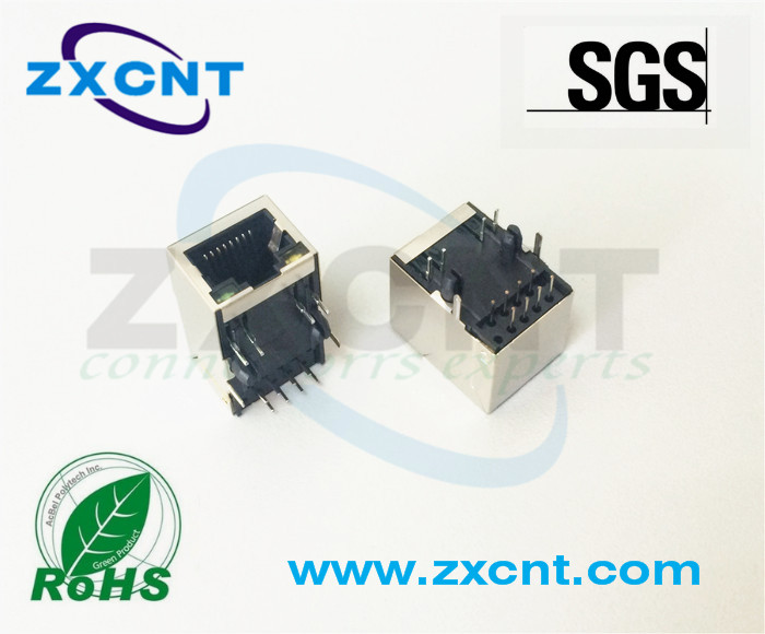 多口2X1 2X2 2X4帶燈RJ45雙層水晶頭網(wǎng)口插座，交換機(jī)專用連接器