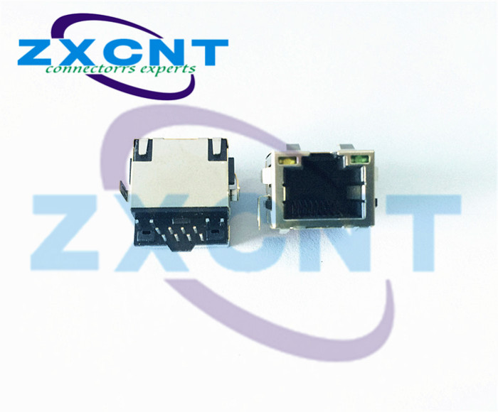 RJ11全塑SMT臥式6P6C內貼腳網絡連接器，RJ45網口插座