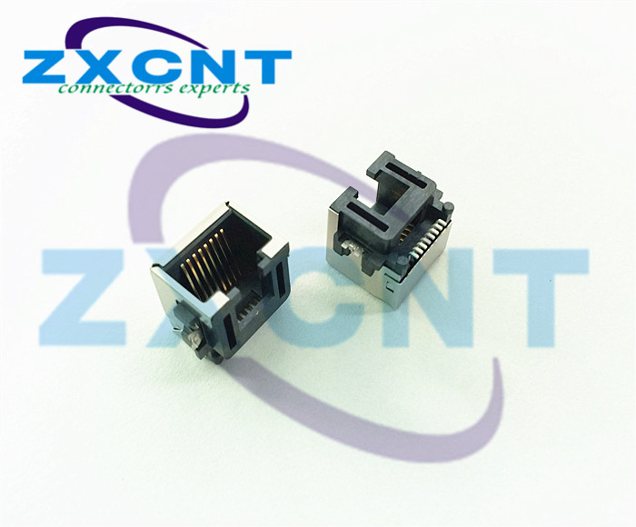 ZXCNT品牌RJ45沉板式SMD系列網絡接插件，帶燈無燈臥式立式網口插座原始圖片2