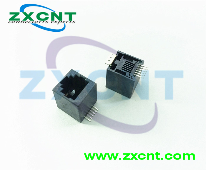 RJ11全塑SMT臥式6P6C內貼腳網絡連接器，RJ45網口插座原始圖片2