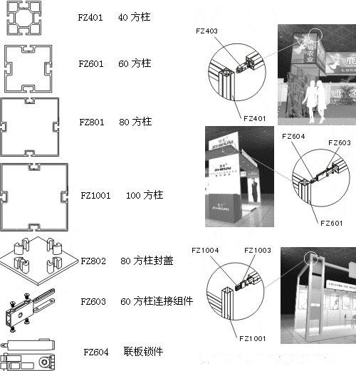 搭建展位就找邦威专业提供的特装铝材大方柱