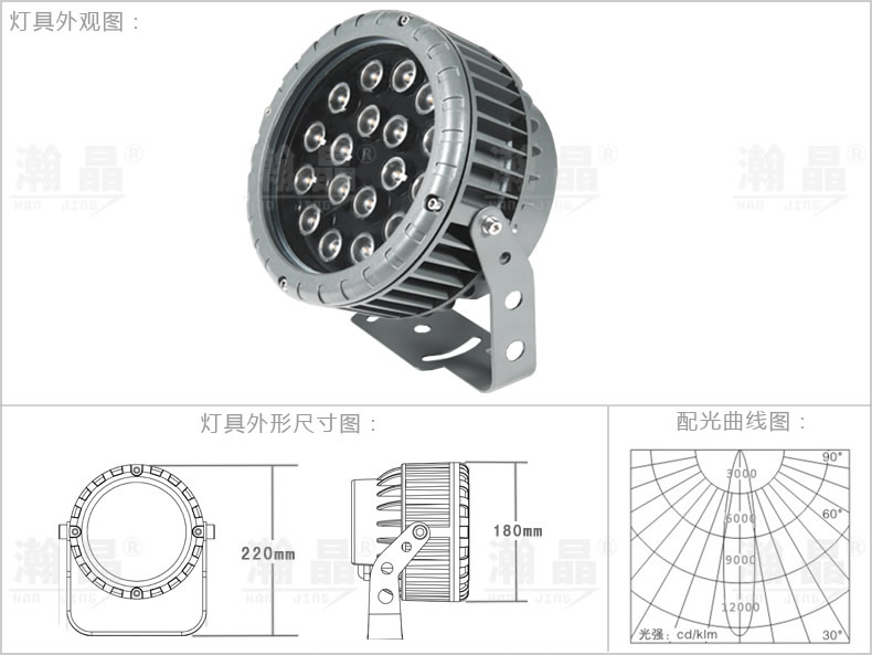 18w180ALED投光燈