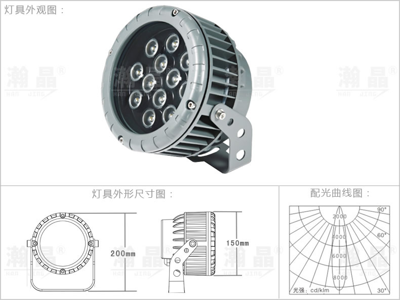 12w150ALED投光燈