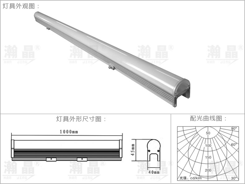 12W40LED线条灯