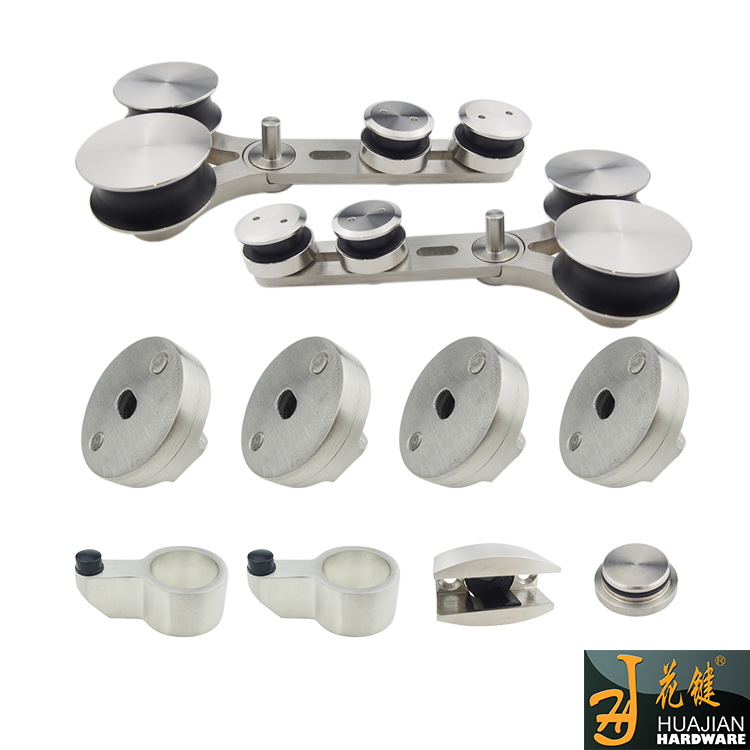 精裝小區(qū)工程不銹鋼玻璃門滑輪zp批發(fā)原始圖片2