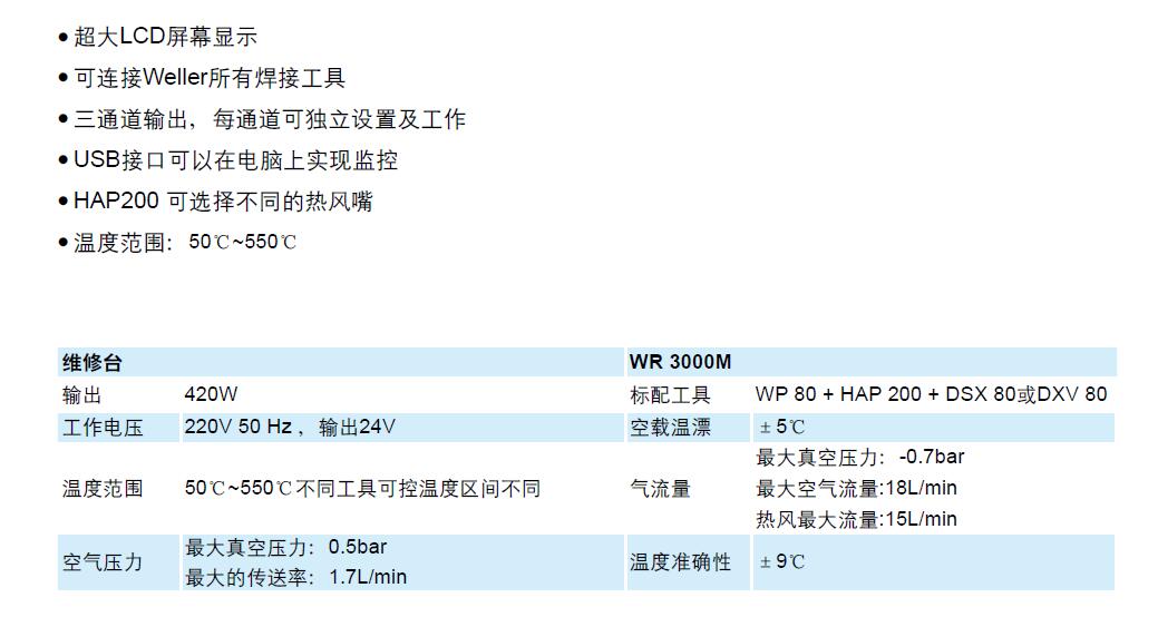 Weller威樂焊臺WR3000M無鉛返修臺 360W原始圖片3