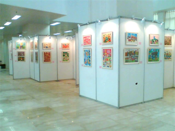八棱柱展板 書畫攝影移動(dòng)作品展架 展架尺寸均可定做原始圖片2