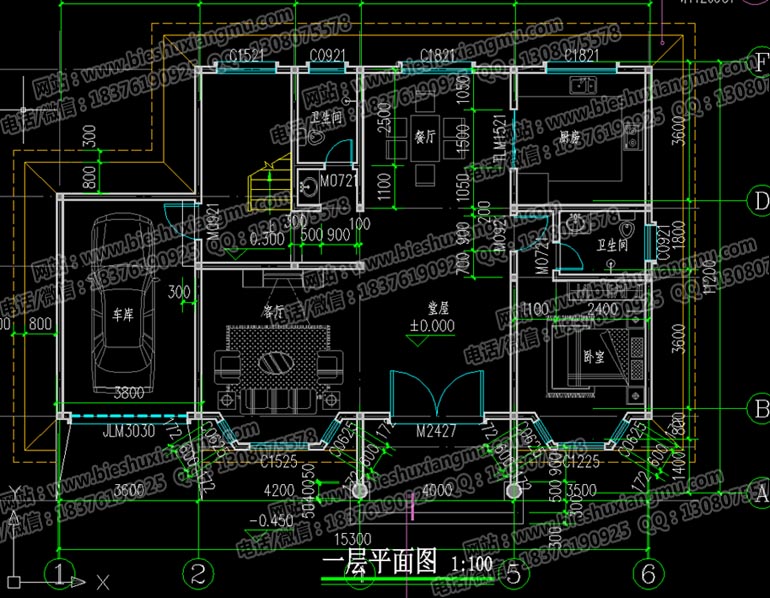造價30萬元左右三層多功能別墅帶車庫施工圖原始圖片3