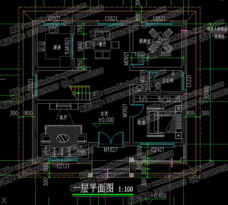 總面積200平方米左右兩層自建小洋房帶陽(yáng)臺(tái)別墅施工圖原始圖片3