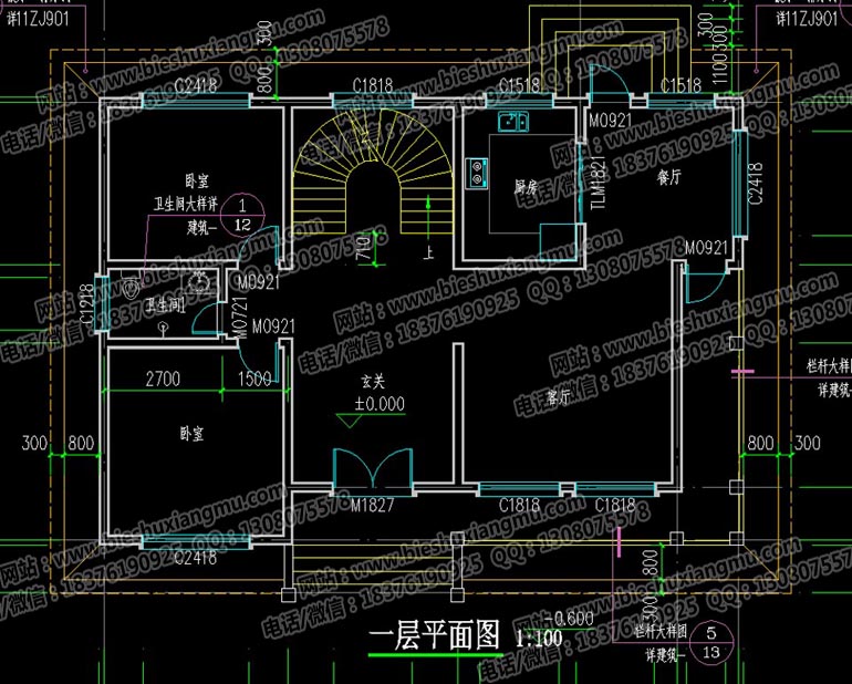 占地面積130平方米兩層臥室帶內衛農村房子設計原始圖片3