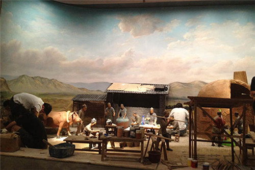 馬鞍山博物館場景畫制作、博物館場景文化設計公司