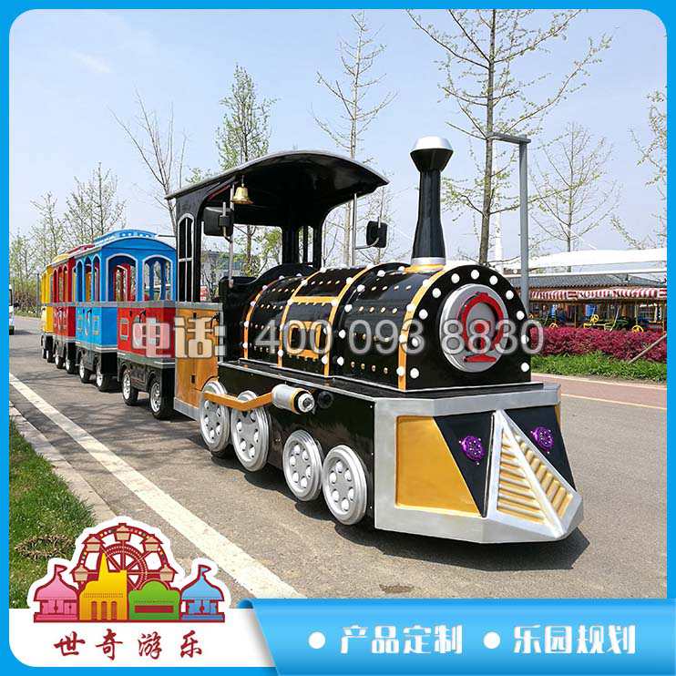 供應(yīng)游樂場商場專業(yè)無軌仿古火車 豪華電動無軌火車原始圖片2
